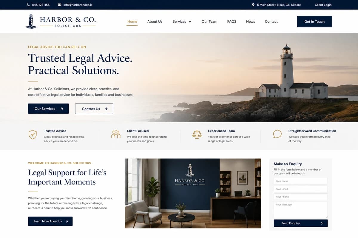 Harbor & Co. Solicitors — website design project